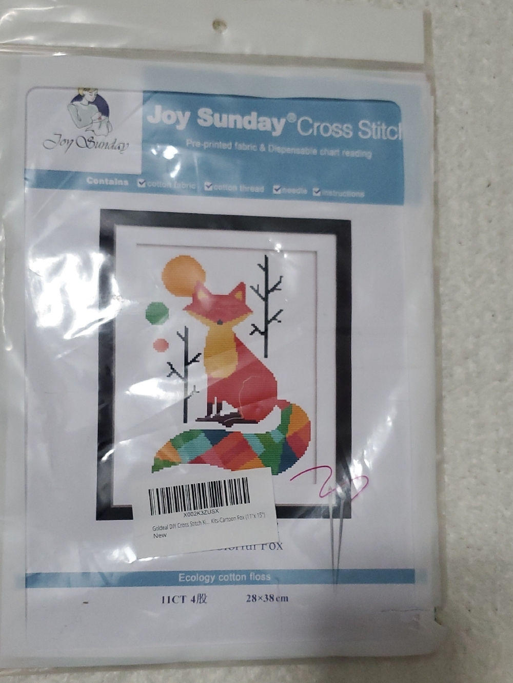 Sunday Multicolor Fox Cross Stitch Kit